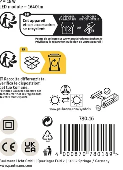 Lampe de bureau LED Darba 4000K 1150lm 15W Blanc dépoli