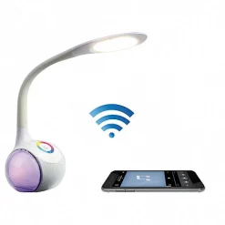 Lampe de bureau LED HP Bluetooth micro intégré blanche