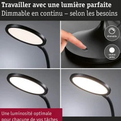 Lampe de bureau LED Mejan 4000K 1200lm 15W Noir mat