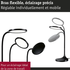 Lampe de bureau LED Mejan 4000K 1200lm 15W Noir mat