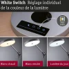 Lampe de bureau LED Numis White Switch 1000lm 11W Argent