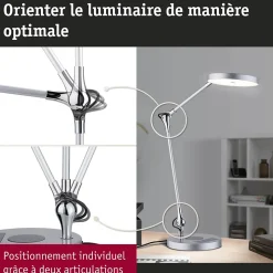 Lampe de bureau LED Numis White Switch 1000lm 11W Argent