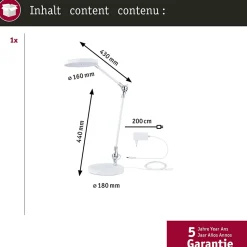 Lampe de bureau LED Numis White Switch 1000lm 11W Blanc