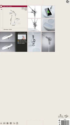 Lampe de bureau LED Numis QI White Switch 1000lm 11W Blanc