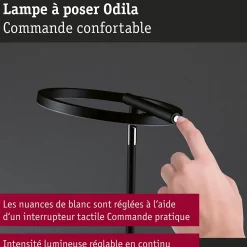 Lampe de bureau LED Odila Tunable White 650lm 10,4W Noir mat, Chrome