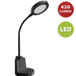 Lampe de bureau LED 7W avec interrupteur tactile et porte-stylo. Noir