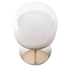 Lampe de Bureau Élégante en Acier Doré et Verre Transparent pour un Éclairage Moderne