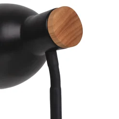 Lampe de bureau 'MARIE' en métal et bois, E14, noir, hauteur 36,5 cm