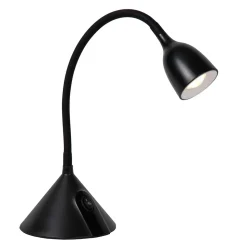 Lampe de bureau MILO en abs avec LED intégré - Noir - Lucide
