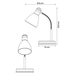 Lampe de bureau Naraji E27 IP20 noir