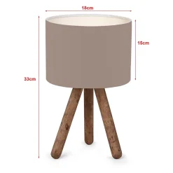 Lampe de bureau Preston E27 hauteur 33 cm bois naturel sable lux.pro