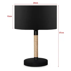 Lampe de bureau Rayleigh E27 hauteur 37 cm noir lux.pro