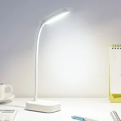 Lampe de bureau sans fil rotatif à 360c blanc