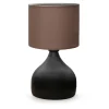 Lampe de bureau Shoreham E27 hauteur 32 cm noir marron lux.pro