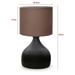 Lampe de bureau Shoreham E27 hauteur 32 cm noir marron lux.pro