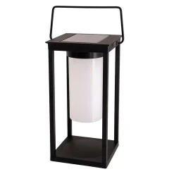 Lampe de camping/de socle à LED h : 28cm , pour l'extérieur, lampe de socle - métal et plastique noir, avec LED intégrée