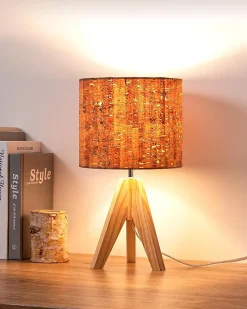 Lampe de Chevet en Bois vintage style maison de ferme