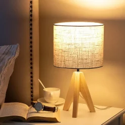 Lampe de Chevet en Bois vintage style Cottage