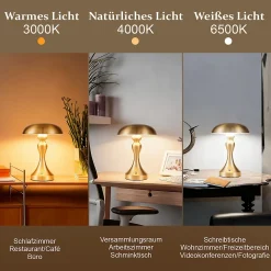 Lampe de chevet led nettlife tactile, intensité variable, sans fil, rechargeable par usb, style vintage