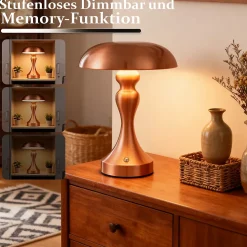 Lampe de chevet led nettlife tactile, intensité variable, sans fil, rechargeable par usb, style vintage