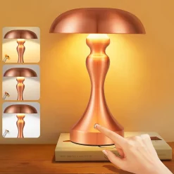 Lampe de chevet led nettlife tactile, intensité variable, sans fil, rechargeable par usb, style vintage