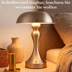 Lampe de chevet led nettlife tactile, intensité variable, sans fil, rechargeable par usb, style vintage