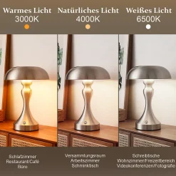 Lampe de chevet led nettlife tactile, intensité variable, sans fil, rechargeable par usb, style vintage