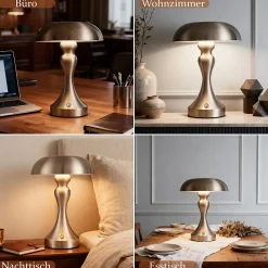 Lampe de chevet led nettlife tactile, intensité variable, sans fil, rechargeable par usb, style vintage