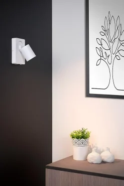 Lampe de chevet NIGEL en aluminium avec 1xGU10 - Blanc - Lucide