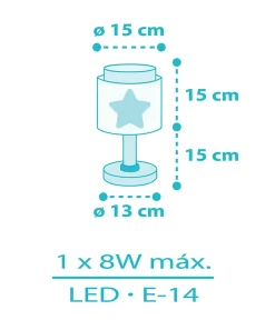 Lampe de chevet pour enfant Baby Dreams Etoile bleu