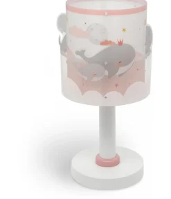 Lampe de chevet pour enfant Whale Dreams Baleine rose