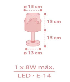 Lampe de chevet pour enfant Whale Dreams Baleine rose