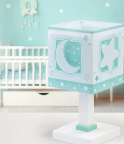Lampe de chevet pour enfants Moonlight lune et étoiles vert