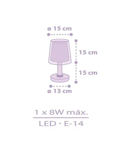 Lampe de chevet Stars Étoiles mauve