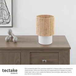 Lampe de chevet style bohème 60W avec fibre naturelle