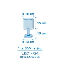 Lampe de chevet Veilleuse LED pour enfants Baby Teddy Oursons Bleu