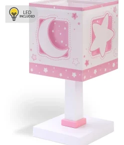 Lampe de chevet Veilleuse LED pour enfants Moonlight lune et étoiles rose