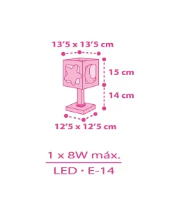 Lampe de chevet Veilleuse LED pour enfants Moonlight lune et étoiles rose