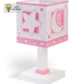 Lampe de chevet Veilleuse LED pour enfants Moonlight lune et étoiles rose
