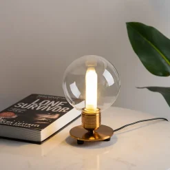 Lampe de chevet vintage dorée en verre - Giani