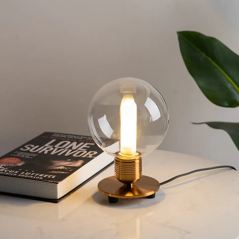 Lampe de chevet vintage dorée en verre - Giani