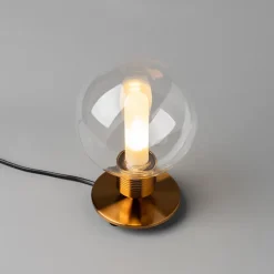 Lampe de chevet vintage dorée en verre - Giani