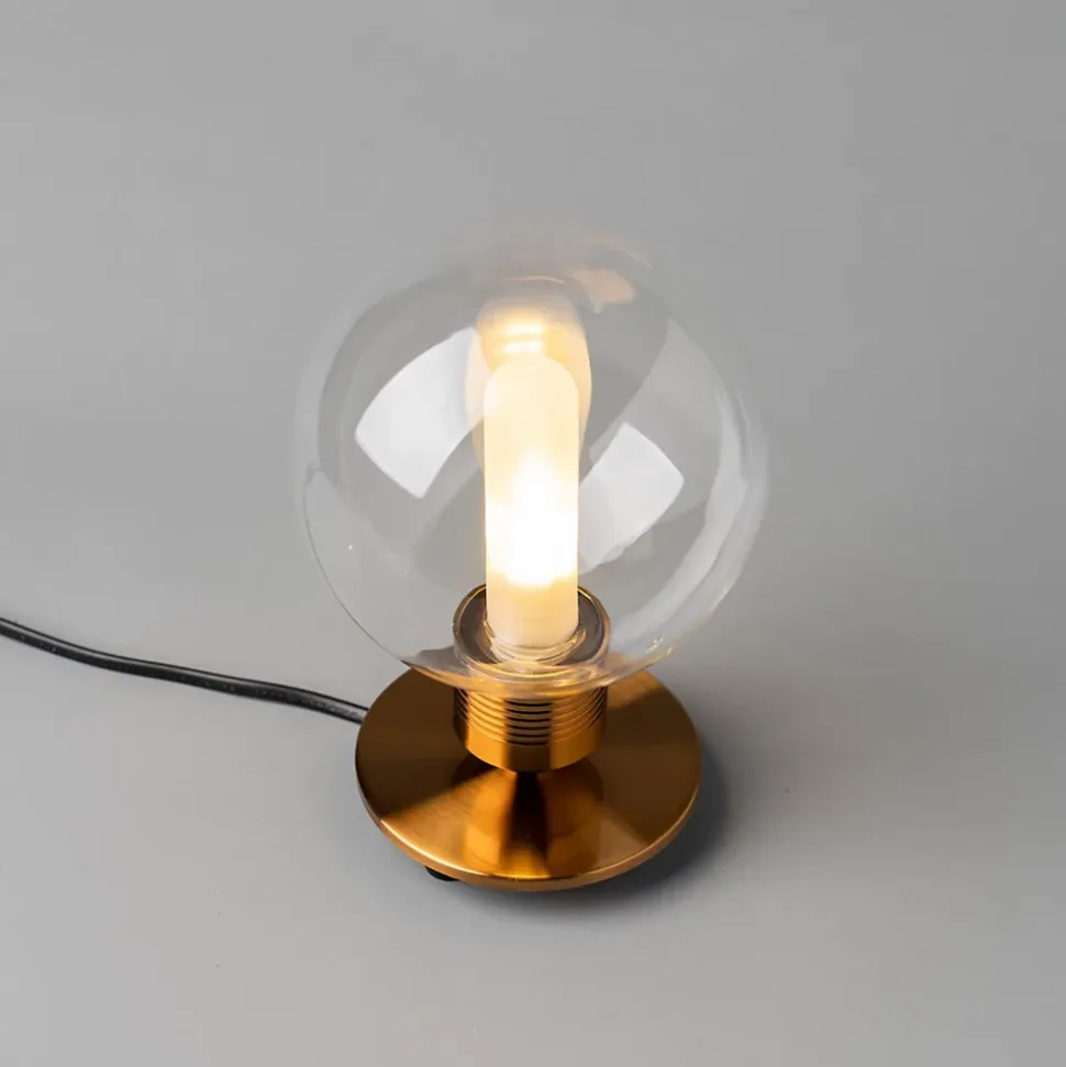 Lampe de chevet vintage dorée en verre - Giani