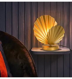 Lampe de chevet Zephyr en métal doré compatible LED