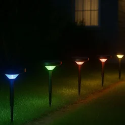 Lampe de Jardin Solaire à Piquet RGB IP65 90lm (lot de 2) - SILAMP