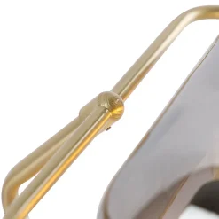 Lampe de notaire classique dorée avec verre miroir fumé - Banker