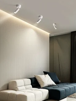 Lampe de plafond ou spot mural CEILUM en aluminium blanc avec douille GU10, orientable à 360, design moderne et fonction