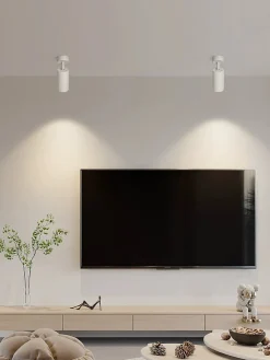 Lampe de plafond ou spot mural CEILUM en aluminium blanc avec douille GU10, orientable à 360, design moderne et fonction