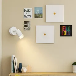 Lampe de plafond ou spot mural CEILUM en aluminium blanc avec douille GU10, orientable à 360, design moderne et fonction