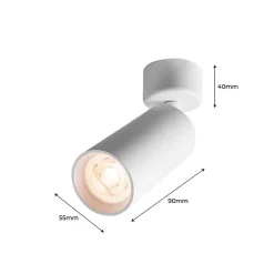 Lampe de plafond ou spot mural CEILUM en aluminium blanc avec douille GU10, orientable à 360, design moderne et fonction